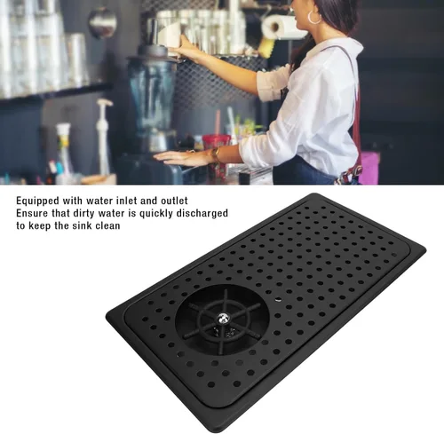 Vista 4 de Cup Washer High Pressure Pitcher Rinser with Drain Tray, Stainless Steel 16.7 x 9.1 Inch - Durable Anti - Rust Construction, Efficient Glass