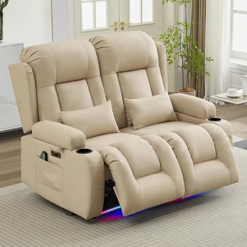 Vista 6 de URRED Wall Hugger Power - Sofá reclinable con masaje y calor, color beige