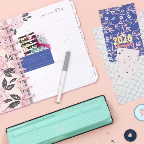 Vista 8 de Craftelier - Fundas de plástico transparente para la parte delantera y trasera troqueladas para crear carpetas de disco personalizadas de 9 anillas