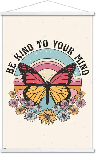 Vista 19 de Trends International Póster de pared Be Kind to Your Mind, 14.725 x 22.375 pulgadas, versión enmarcada de madera de granero