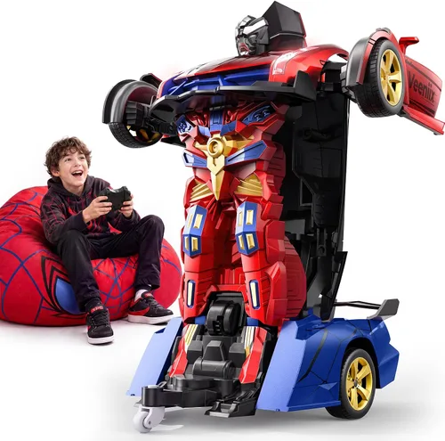 Vista 9 de V992 Auto a control remoto que se transforma, auto robot que se transforma, RC, escala 1:14, juguete de auto robot 2-en-1 con sonido y luz