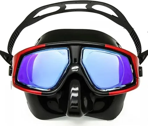 Vista 9 de Máscara de buceo óptica positiva, máscara de snorkel con lentes de vidrio templado, protección UV antivaho Silver Dive W/ Snorkel