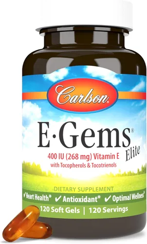 Vista 9 de Carlson - E-Gems 400 UI (268 mg), vitamina E de origen natural, bienestar óptimo, 140 geles blandos