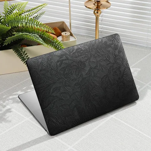 Vista 17 de iCasso - Funda compatible con MacBook Air de 13 pulgadas, versiones 2020-2018 A2337 M1 A2179 A1932, carcasa rígida de plástico con textura de cuero