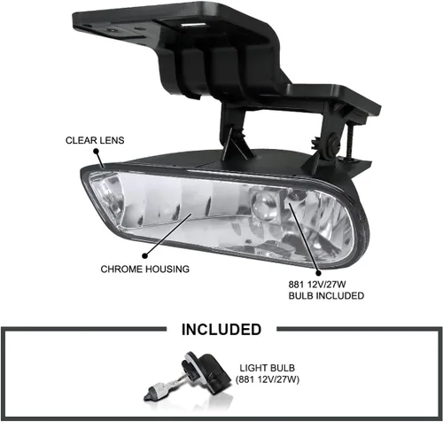 Vista 3 de SPEC-D TUNING Luces antiniebla transparentes de conducción + bombillas compatibles con Chevy Silverado 1999-2002 2000-2006 Tahoe Suburban izquierdo