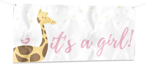 Vista 23 de Cartel de baby shower para uso en interiores y exteriores de 4 x 1 pies, pancarta grande personalizada y letreros con cuerda para colgar, telón