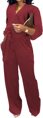 Vista 4 de MOJICK Jumpsuits for Women Elegant Long Sleeve Straight Long Pants Party Clubwear Rompers