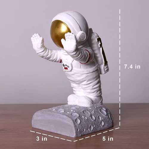 Vista 4 de Sujetalibros de astronauta, decoración espacial para habitaciones de niños y oficina en casa, soportes resistentes con base antideslizante, diseño