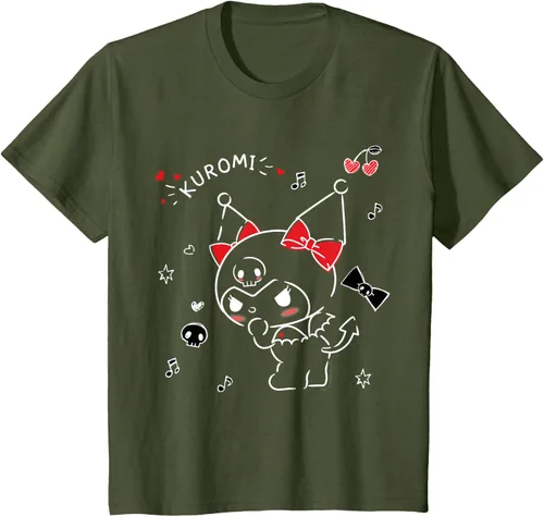 Vista 12 de Kuromi Camiseta Mischievous Tee Shirt Negro