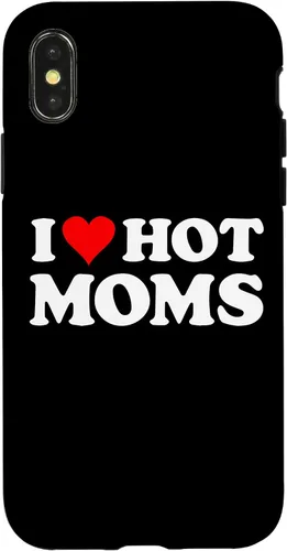 Vista 5 de Funda con texto en inglés "I Love Hot Moms Red Heart para iPhone 16