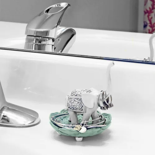 Vista 8 de Evelots Soporte para anillos-Buena Suerte Elefante-Joyería-CuencoSoporte-PendienteCollares