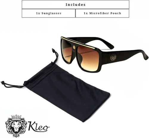 Vista 5 de Kleo Flat Top Hip Hop Rapero Retro Aviador Gafas de sol