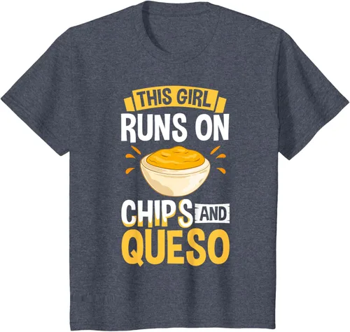 Vista 14 de Queso Dip Camiseta Chile con Queso Salsa Mexican Chips Chile con Queso, Negro, S