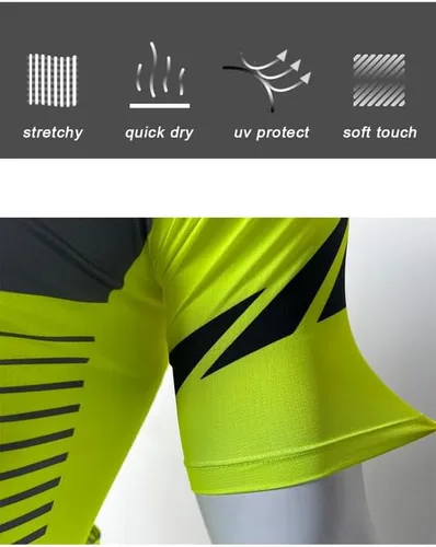 Vista 4 de Men's Cycling Jersey Short Sleeve Moisture Wicking Tops