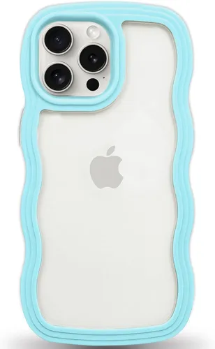 Vista 66 de Anuck Funda para iPhone 13 Pro con borde ondulado, diseño trasero transparente, agarre antideslizante, forma de marco rizado ondulado, a prueba