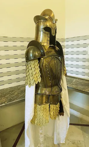 Vista 7 de 15th Century Battle LARP Warrior Kingsguard Traje de armadura de medio cuerpo, medio traje de caballero, maravilloso regalo para amantes de la Edad