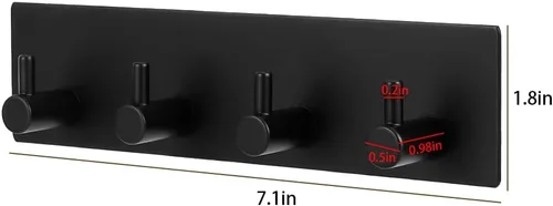 Vista 2 de Picowe Soporte para llaves decorativo de pared, ganchos adhesivos de acero inoxidable, organizador de llaves para pared, gancho para toallas
