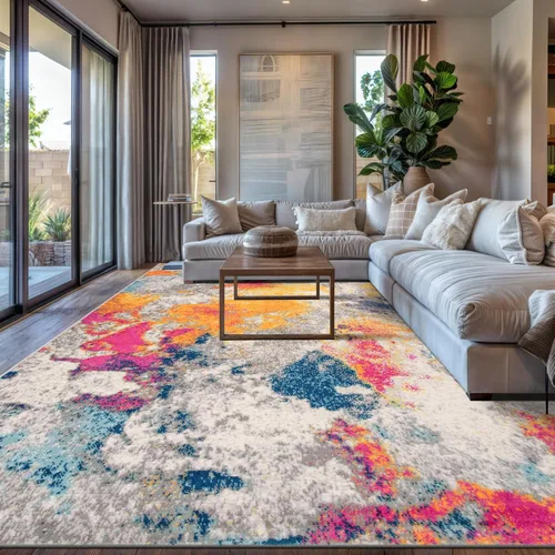 Vista 11 de Rugshop - Alfombra moderna y abstracta de la colección Sky, 2 x 3 pies, multicolor