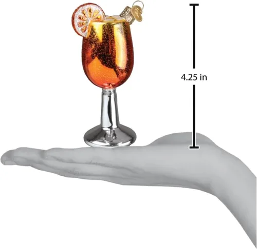 Vista 5 de Old World Christmas - Adorno de vidrio soplado Aperol Spritz para árbol de Navidad, decoración festiva artesanal, colección de bebidas para adultos
