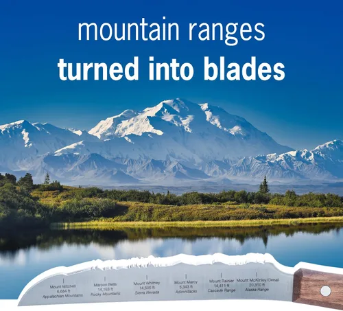Vista 3 de PanoramaKnife Cuchillo de cocina – Fabricado en Suiza – Picos de Estados Unidos – Cordilleras parecidas a la hoja – Acero inoxidable quirúrgico +