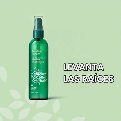 Vista 2 de Thicker Fuller Hair, Suero de levantamiento de raíces, verde, 4 onzas líquidas