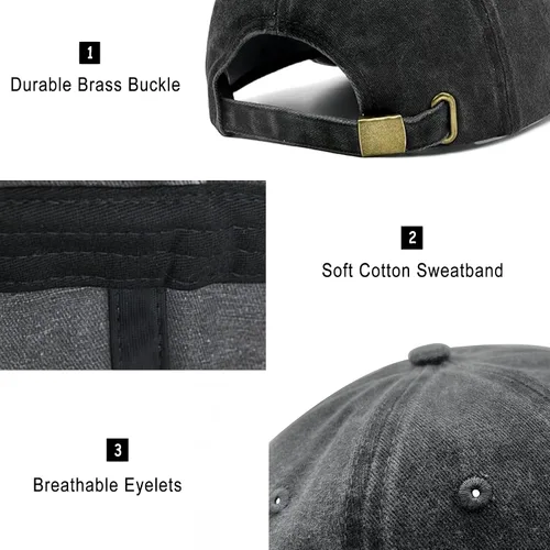 Vista 5 de Waldeal Gorra de béisbol ajustable lavada con diseño de Kayak Hair Don't Care para mujer