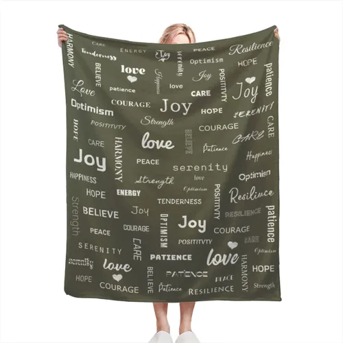 Vista 19 de Manta curativa, manta de regalo para mujeres y hombres, cálido regalo inspirador, manta de forro polar suave con energía positiva, comodidad, amor