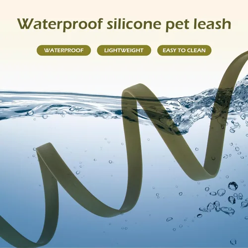 Vista 5 de WOLFONE Correa de PVC impermeable para perro, correa de entrenamiento larga de 10 pies, núcleo de nailon resistente sin enredos, correa recubierta