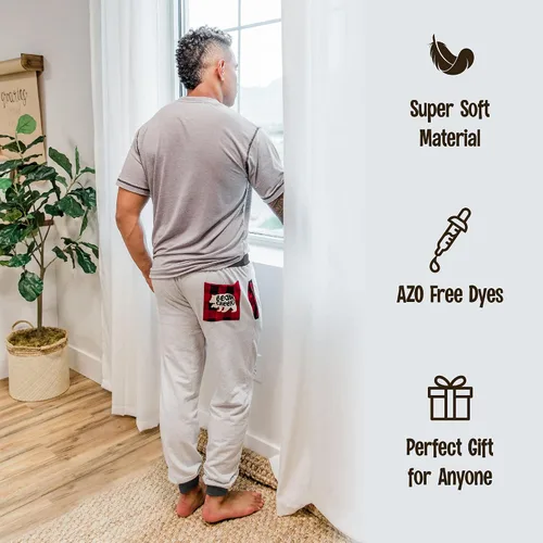 Vista 6 de Lazy One Pantalones deportivos para hombre, acogedores, cálidos, con bolsillos