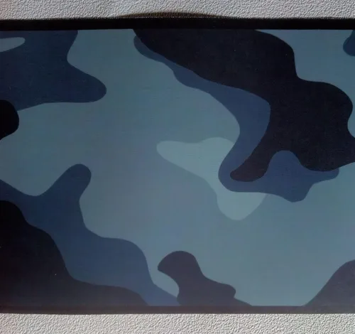 Vista 5 de Papel pintado camuflaje camuflaje pared frontera - azul