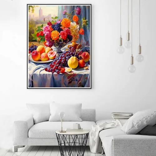 Vista 4 de Zariocy Kits de arte de diamantes 5D para adultos, frutas, pintura de diamantes de bricolaje, arte redondo de taladro completo, pinturas de bordado