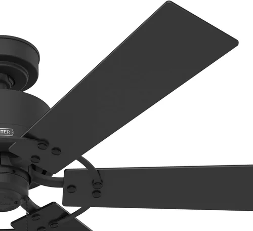 Vista 15 de Hunter 52 pulgadas Ventilador de techo para interiores sin luz - Ventilador de techo negro sin luz, 6 aspas, montaje estándar, para dormitorio, sala
