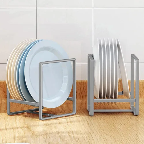 Vista 18 de 2PCS Organizador de Soportes para Platos, Estante de Exhibición y Almacenamiento de Platos de Metal para Secado para Gabinete, Mostrador y Armario