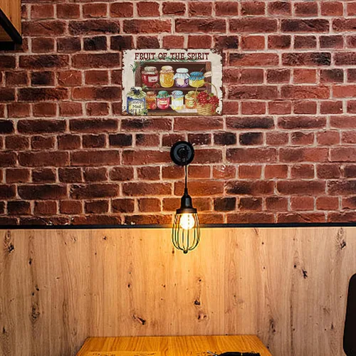 Vista 7 de SUPERDANT Cartel de metal vintage conservado de frutas enlatadas Fruit of the Spirit Vintage divertido arte de pared placa de metal retro dormitorio