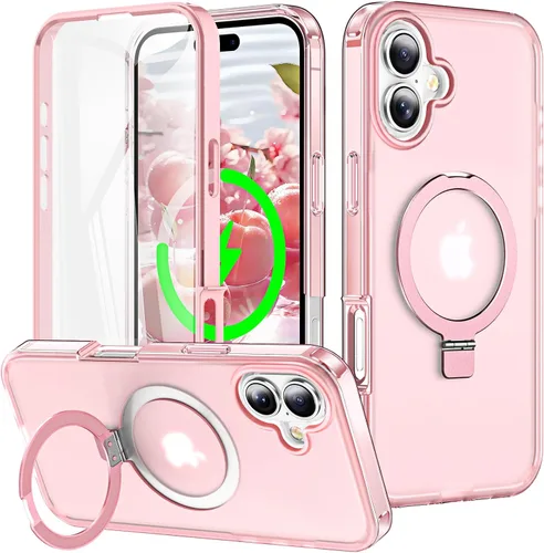 Vista 11 de Funda de cuerpo completo a prueba de golpes para iPhone 13 Pro con soporte magnético invisible [compatible con MagSafe] protector de pantalla