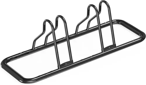 Vista 10 de Simple Houseware - Estante de almacenamiento ajustable para 5 bicicletas, para garaje, color negro Organizador de soporte de estacionamiento