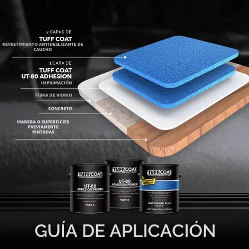 Vista 6 de TUFF Coat UT-100 revestimiento antiderrapante, 1 galón Blanco