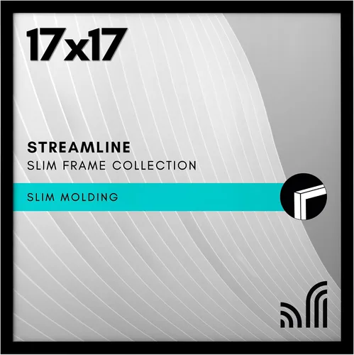 Vista 70 de Americanflat Portarretratos de 3 x 3 con cristal transparente pulido, colección Streamline, marco cuadrado de borde fino para exhibición de mesa