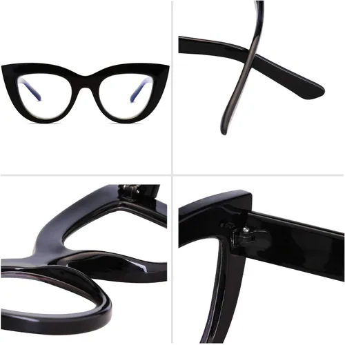 Vista 5 de SOJOS Blue Light Blocking Glasses Retro Vintage Cateye Eyeglasses for Women Plastic Frame Party Glasses SJ5025C