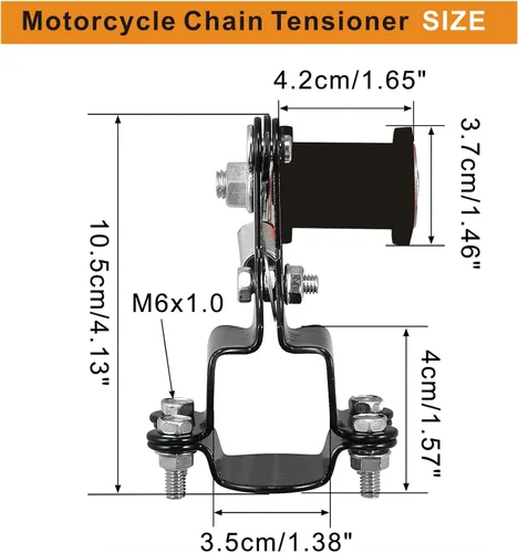 Vista 3 de Tensor de Cadena Universal para Bicicleta Motorizada Tensor de Cadena Pesada Ajustador Tensor de Cadena de Piñón de Resorte para Bicicleta