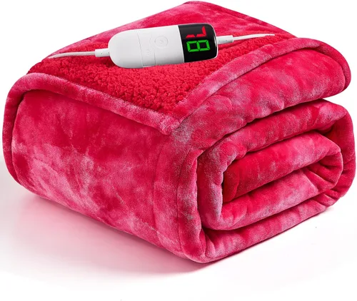 Vista 13 de greenoak Manta eléctrica con calefacción, manta térmica de piel sintética Sherpa para sofá cama, regalos cálidos de invierno para mujeres/ella
