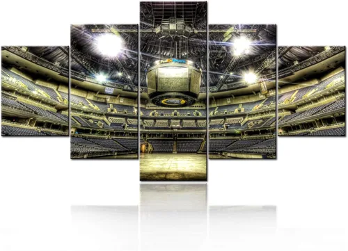 Vista 36 de Decoración de sala deportiva Memphis Grizzlies Imágenes para sala de estar, el foro FedEx en Memphis, pinturas de Tennessee, 5 piezas, lienzo, arte