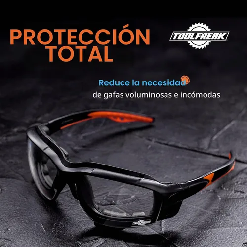 Vista 7 de ToolFreak Spoggles – Lente transparente con funda rígida – Gafas de seguridad y gafas protectoras – Lente de policarbonato, clasificación ANSI Z87