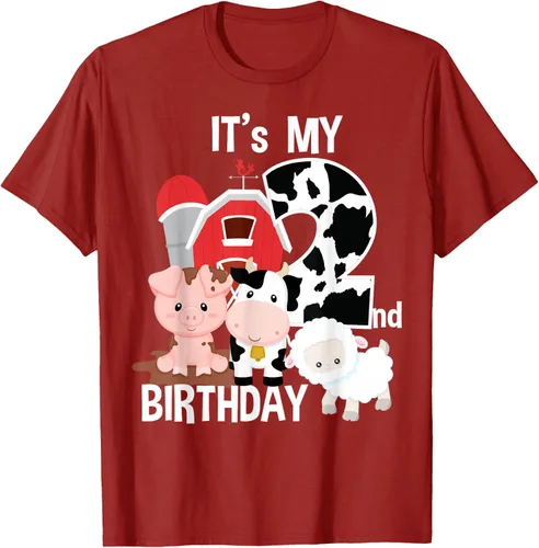 Vista 44 de Camiseta para fiesta de 2 años con texto en inglés "It's My 2nd Birthday", Negro