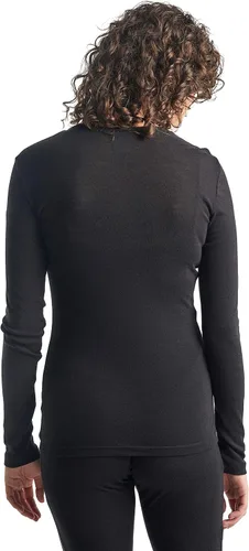 Vista 2 de Icebreaker Merino Womens 175 Everyday Cold Weather Base Layer Thermal Long Sleeve Crewneck T-Shirt Negro