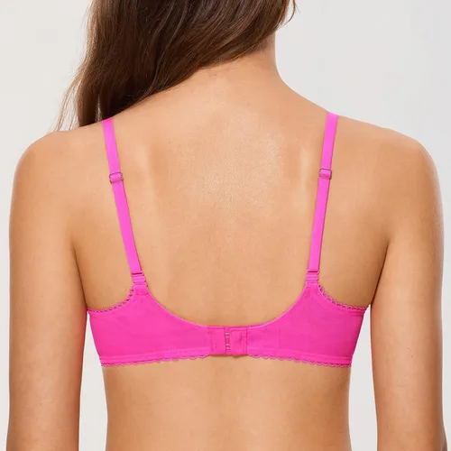 Vista 4 de DOBREVA - Brasier sexy de encaje para mujer, talla grande, con varillas, sin forro
