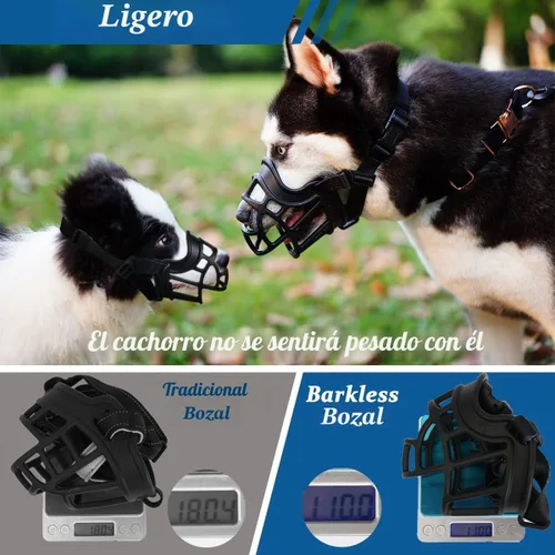 Vista 4 de BARKLESS Bozal para perro, bozal de cesta anti mordeduras para perros