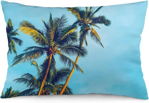 Vista 15 de Protector de almohada de playa con palmeras tropicales de 16 x 14 pulgadas, palmeras de playa, paisaje marino costero, decorativo, rectangular