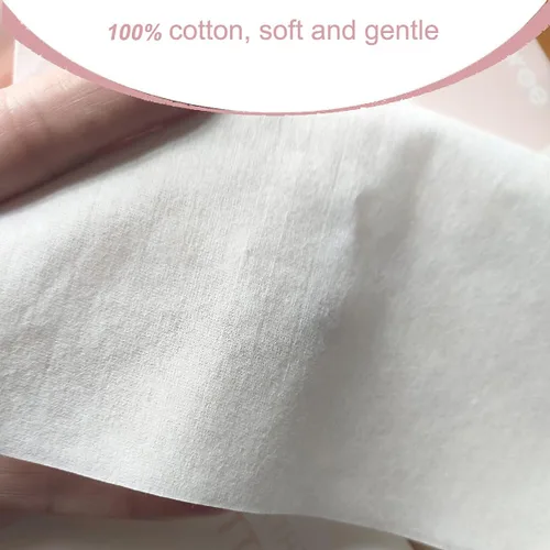 Vista 3 de Careboree Toallitas secas desechables de algodón, facial, extragruesas, para remover maquillaje, Blanco - 3 recambios Lint-Free Makeup Remover