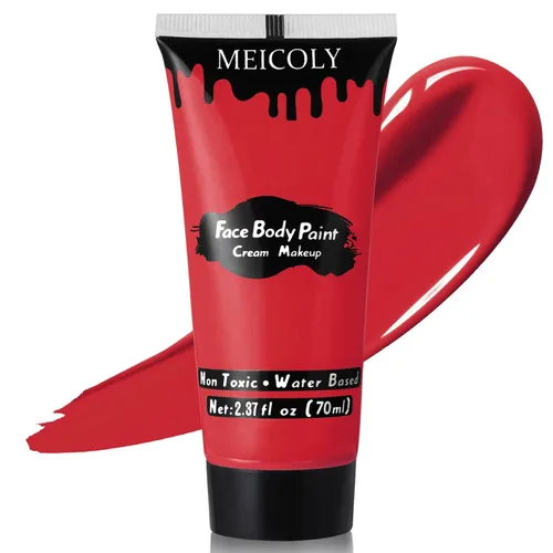 Vista 12 de MEICOLY Pintura facial y corporal en crema azul real, tubo grande de 2.37 oz a base de agua, pintura corporal completa para adultos y niños, tubo